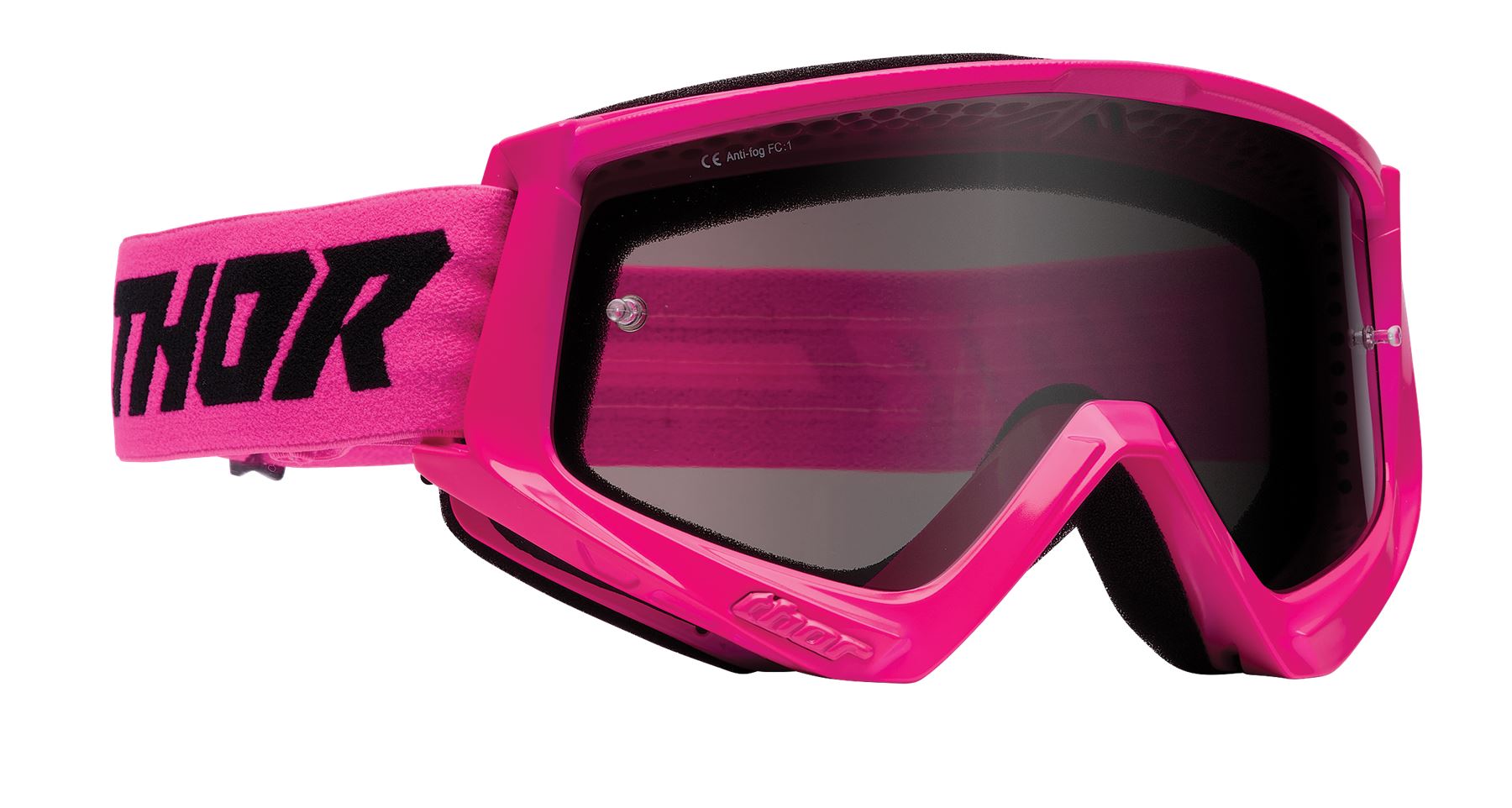 Thor 2025 Motocross Goggles Combat Racer Sand Flo Pink Black